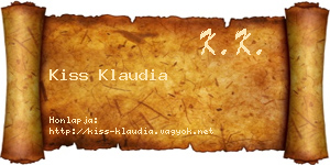 Kiss Klaudia névjegykártya