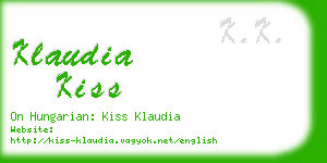 klaudia kiss business card